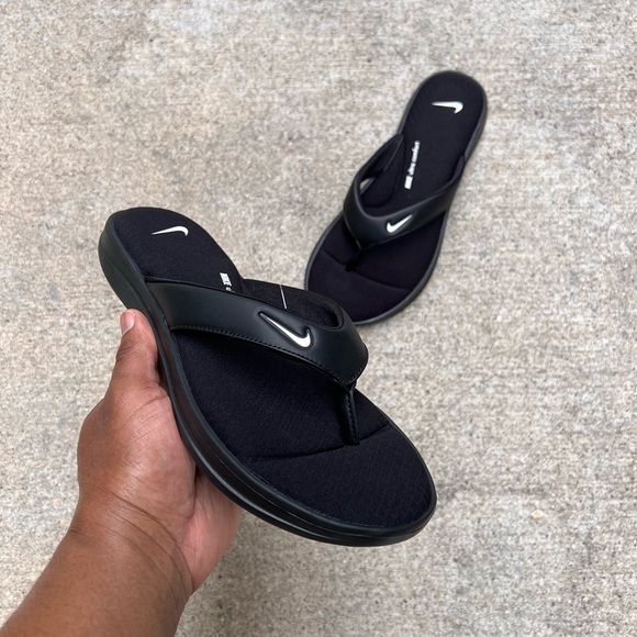 WMNS NIKE ULTRAS COMFORTS 3 THONGS THNG III BLACKS WHITES FOOTBEDS - Picture 5 of 10